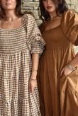 Nonni Gingham Darling Dress Hazelnut
